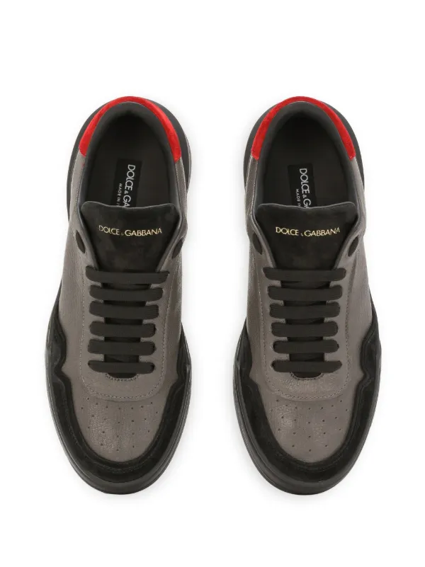 Dolce & Gabbana New Roma Panelled Leather Sneakers | Grey