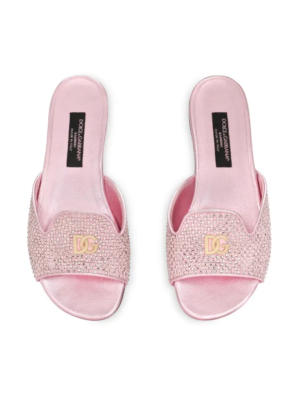 Dolce & Gabbana Kids DG Rhinestone Sandals | Pink | FARFETCH