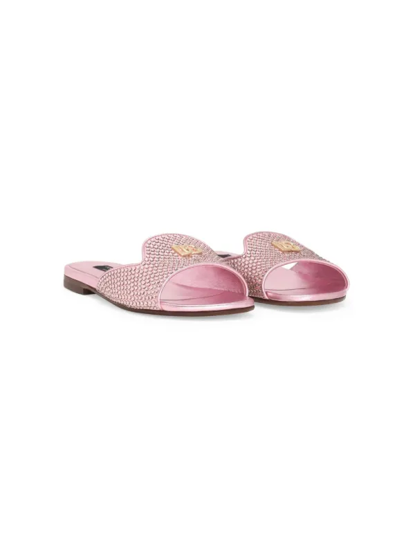 Dolce&Gabbana ピンク パフスリッパ ゴールドヒール 23600385_54338603_600.jpg