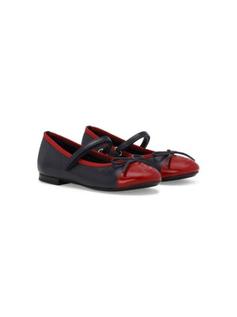 Dolce & Gabbana Kids DG patent ballerina shoes