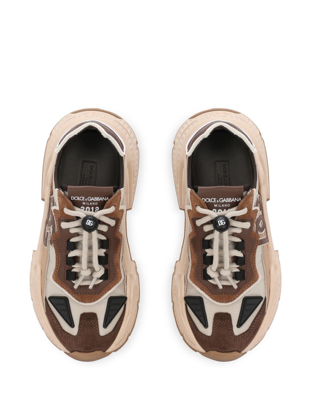 Shop Dolce & Gabbana Daymaster Panelled Sneakers In Brown