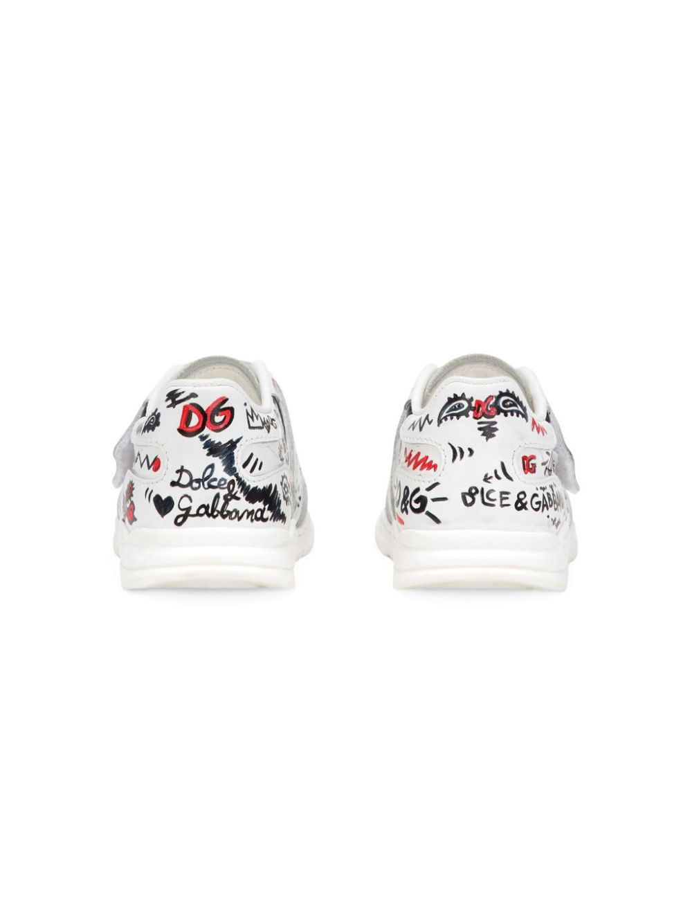 Dolce & Gabbana Kids printed leather sneakers White