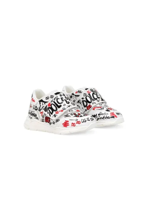 Dolce & Gabbana Kids printed leather sneakers