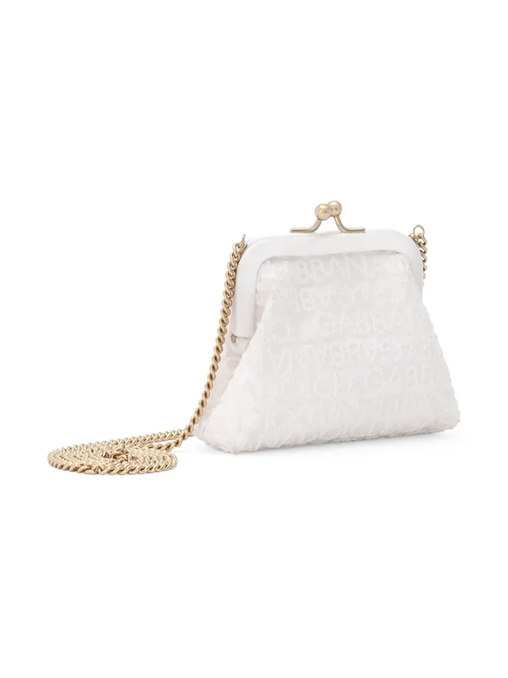 Dolce & Gabbana Kids Mesh crossbodytas met geborduurd logo Wit
