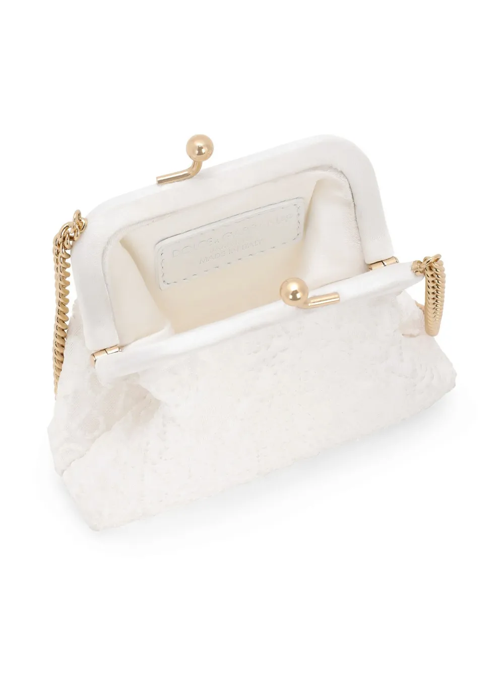 Dolce & Gabbana Kids Mesh crossbodytas met geborduurd logo Wit
