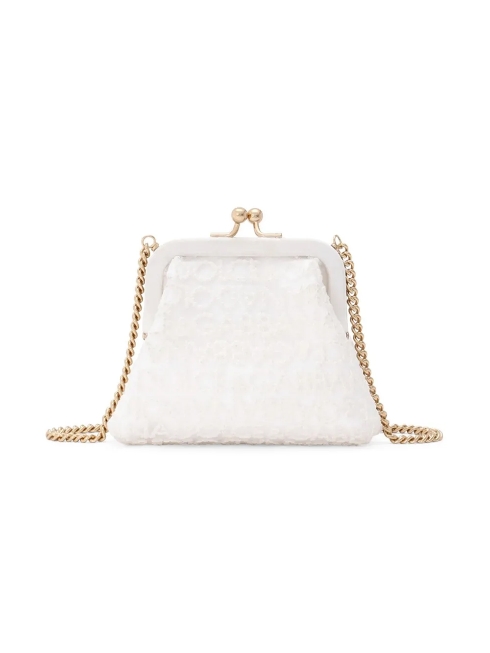 Dolce & Gabbana Kids Mesh crossbodytas met geborduurd logo - Wit