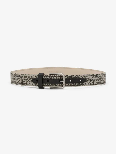 Dolce & Gabbana Kids logo-printed leather belt