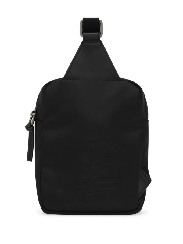 Dolce & Gabbana お洒落 ショルダーバッグ 洗練 黒 Belt Bag Small nylon belt bag with rubberized logo in Black for Men