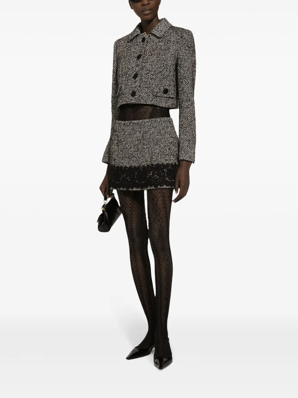 Dolce & Gabbana Cropped tweed jack Bruin