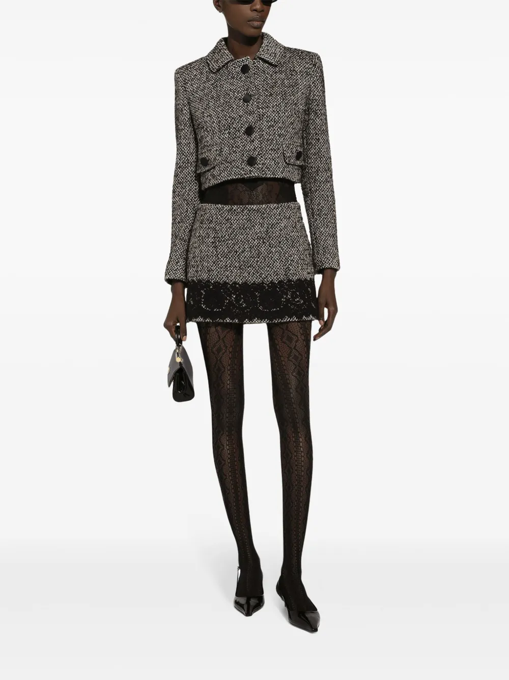 Dolce & Gabbana Cropped tweed jack Bruin