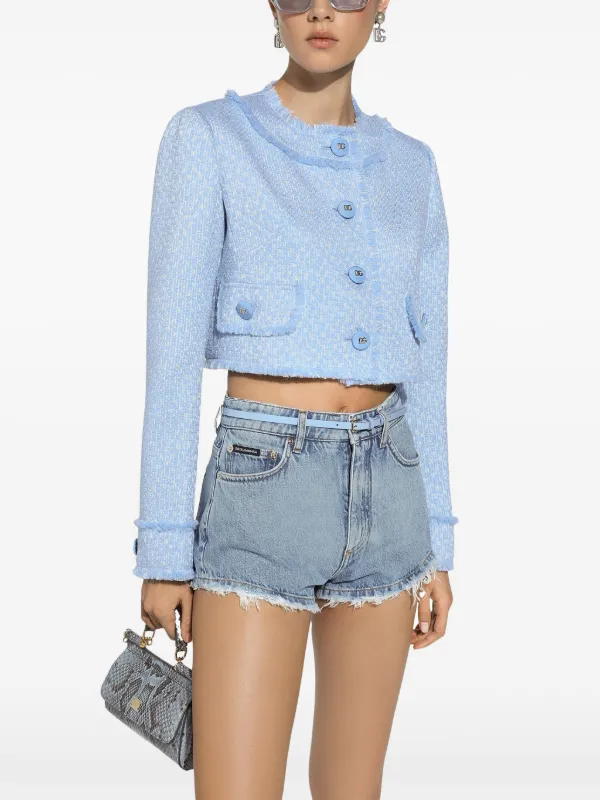 DOLCE&GABBANA デニムブルー クロップドジャケット