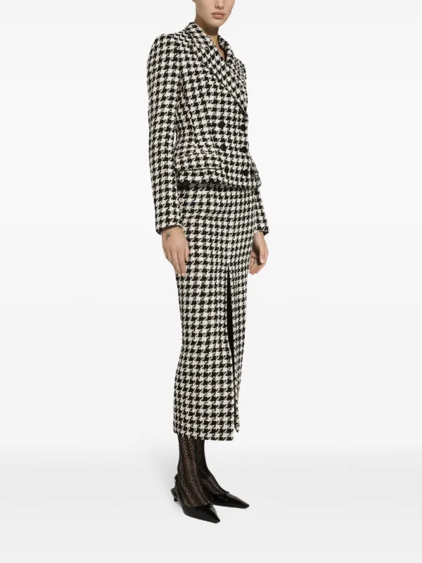 Dolce & Gabbana Double Breasted Check Blazer | Black | FARFETCH