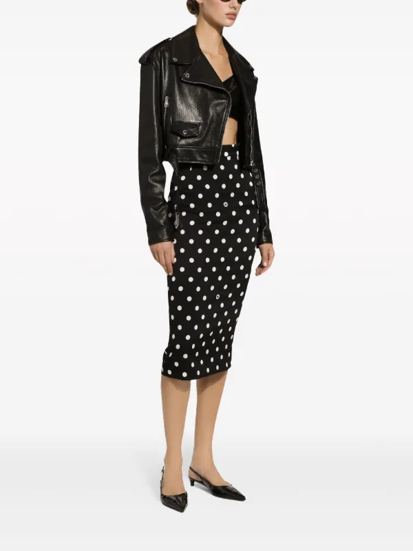 【送料&関税込】Dolce & Gabbana Midi Pencil Skirt Dolce & Gabbana polka-dot Pencil Skirt | Black | FARFETCH