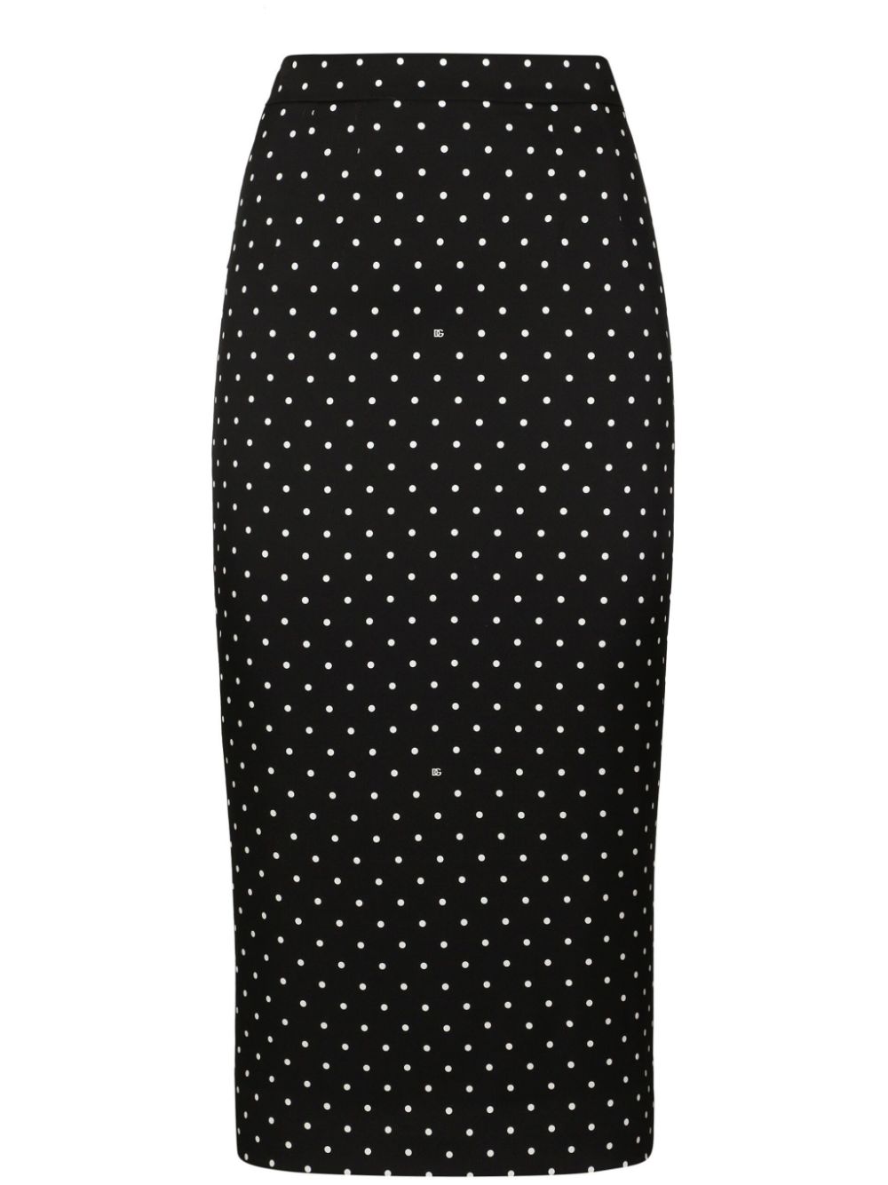 Dolce & Gabbana Polka-dot Pencil Skirt In Black
