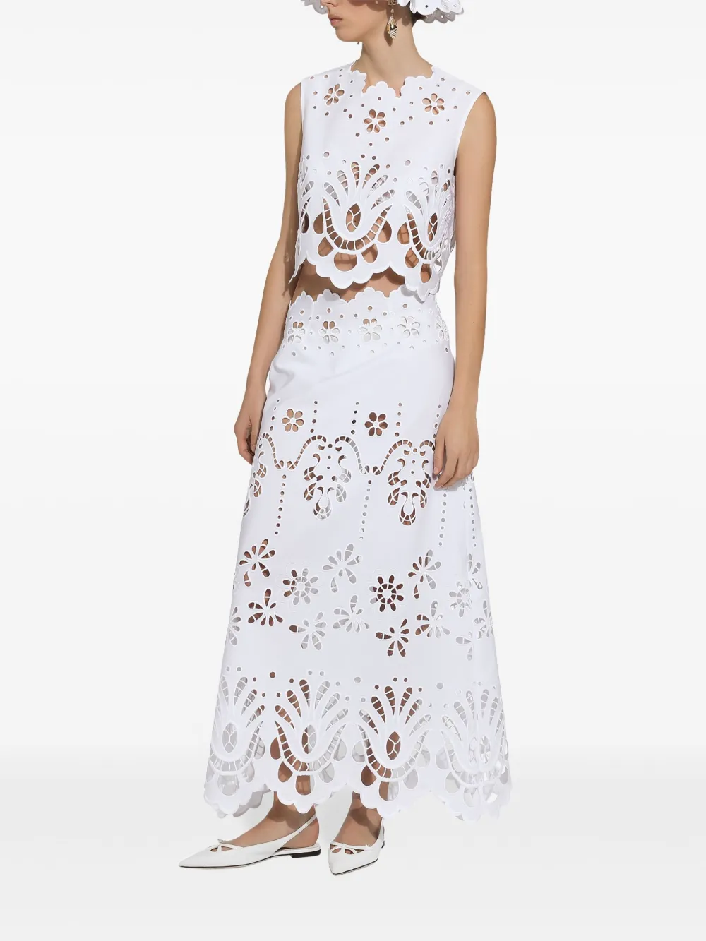dolce&gabbana Dolce & Gabbana Uitgesneden maxi-rok - Wit