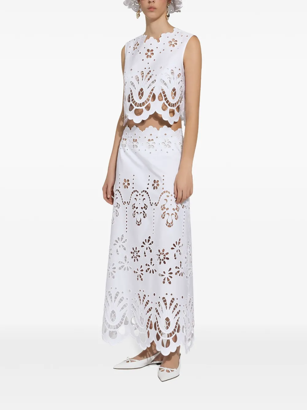 Dolce & Gabbana Uitgesneden maxi-rok Wit