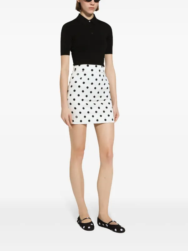 【送料&関税込】Dolce & Gabbana Viscose Mini Skirt Dolce & Gabbana polka-dot Mini Skirt | White | FARFETCH