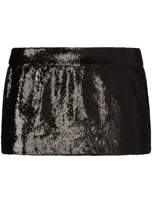 Minijupe ornée de sequins à taille basse - Dolce & Gabbana - Modalova