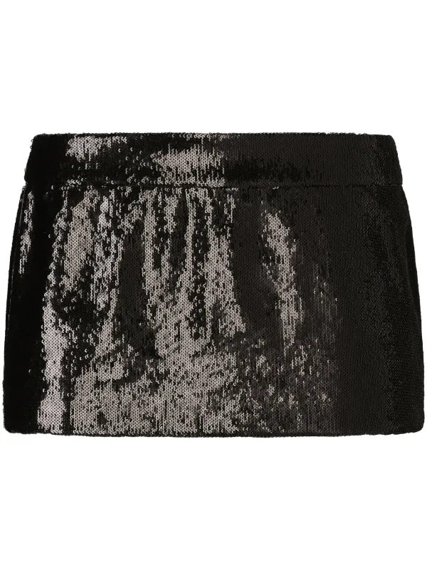 【DOLCE&GABBANA】マイクロスパンコール装飾ミニスカート Dolce & Gabbana スパンコール ミニスカート | ブラック