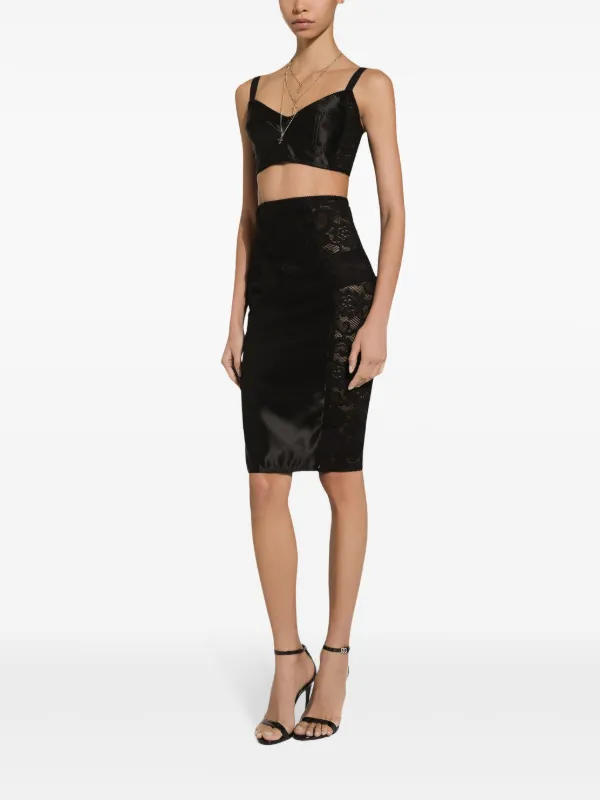 Dolce & Gabbana corset-style Lace Skirt | Black | FARFETCH AO