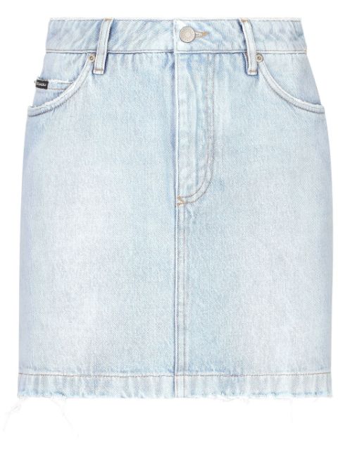 Dolce & Gabbana logo-plaque denim skirt Women