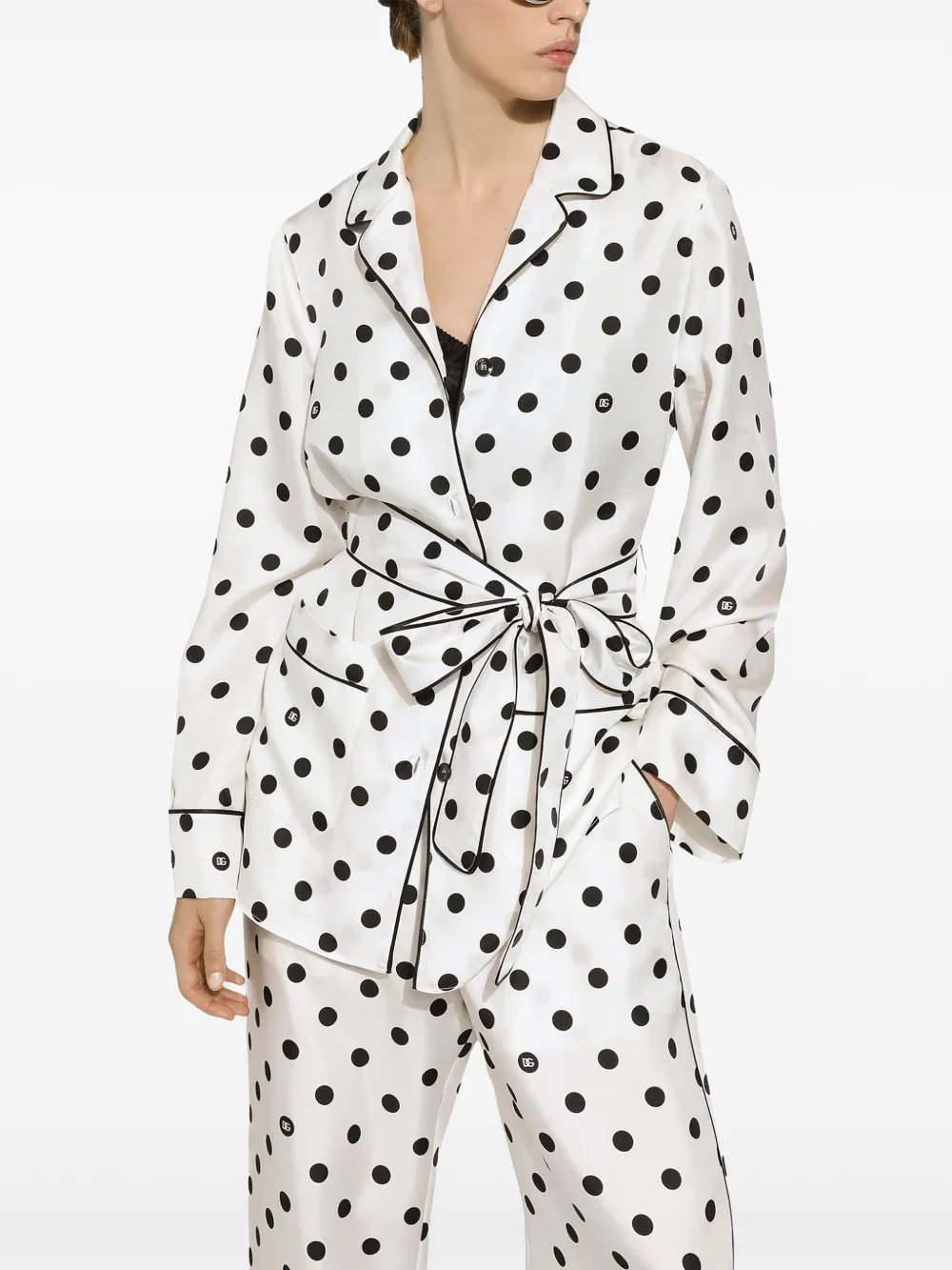 Dolce & Gabbana Pyjamashirt met stippen Wit