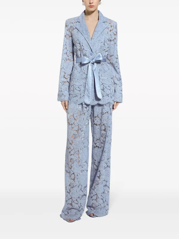 DOLCE&amp;GABBANA - DOLCE&amp;GABBANA レース トップス Dolce & Gabbana フローラルレース シャツ | ブルー | FARFETCH JP