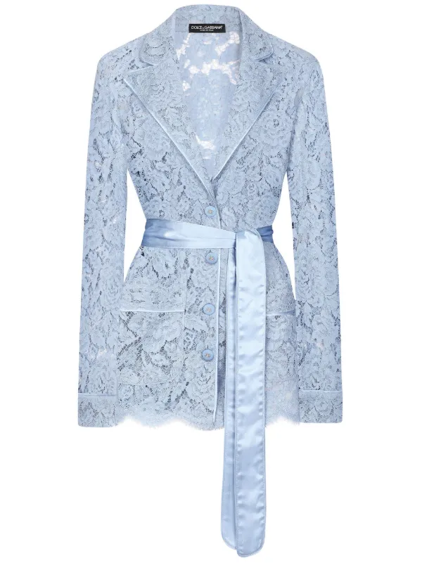 DOLCE&GABBANA - DOLCE&GABBANA レース トップス Dolce & Gabbana フローラルレース シャツ | ブルー | FARFETCH JP