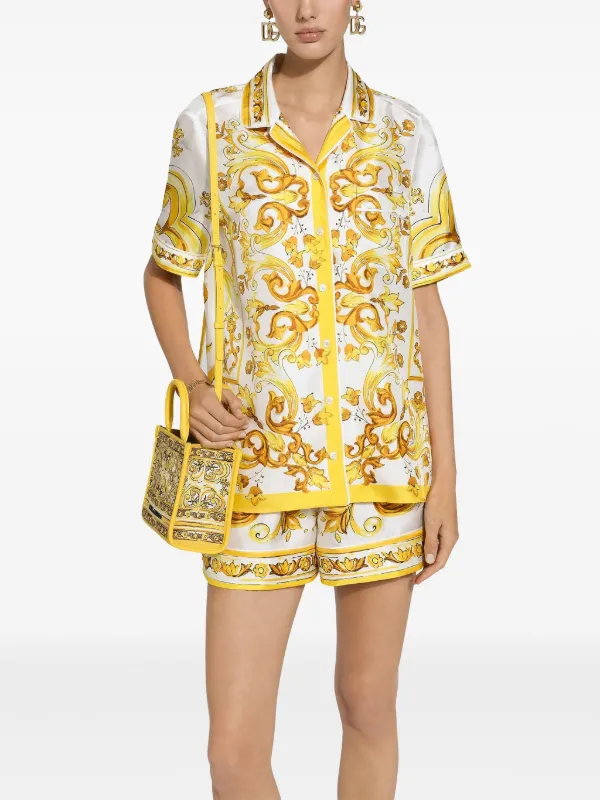 Dolce & Gabbana マジョリカ柄 スウェットシャツ イエロー Dolce & Gabbana マジョリカ柄 スウェットシャツ イエロー