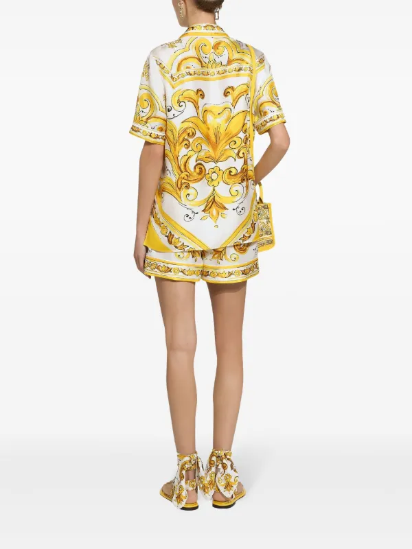 Dolce & Gabbana マジョリカ柄 スウェットシャツ イエロー Dolce & Gabbana マジョリカ シルクシャツ | イエロー | FARFETCH JP