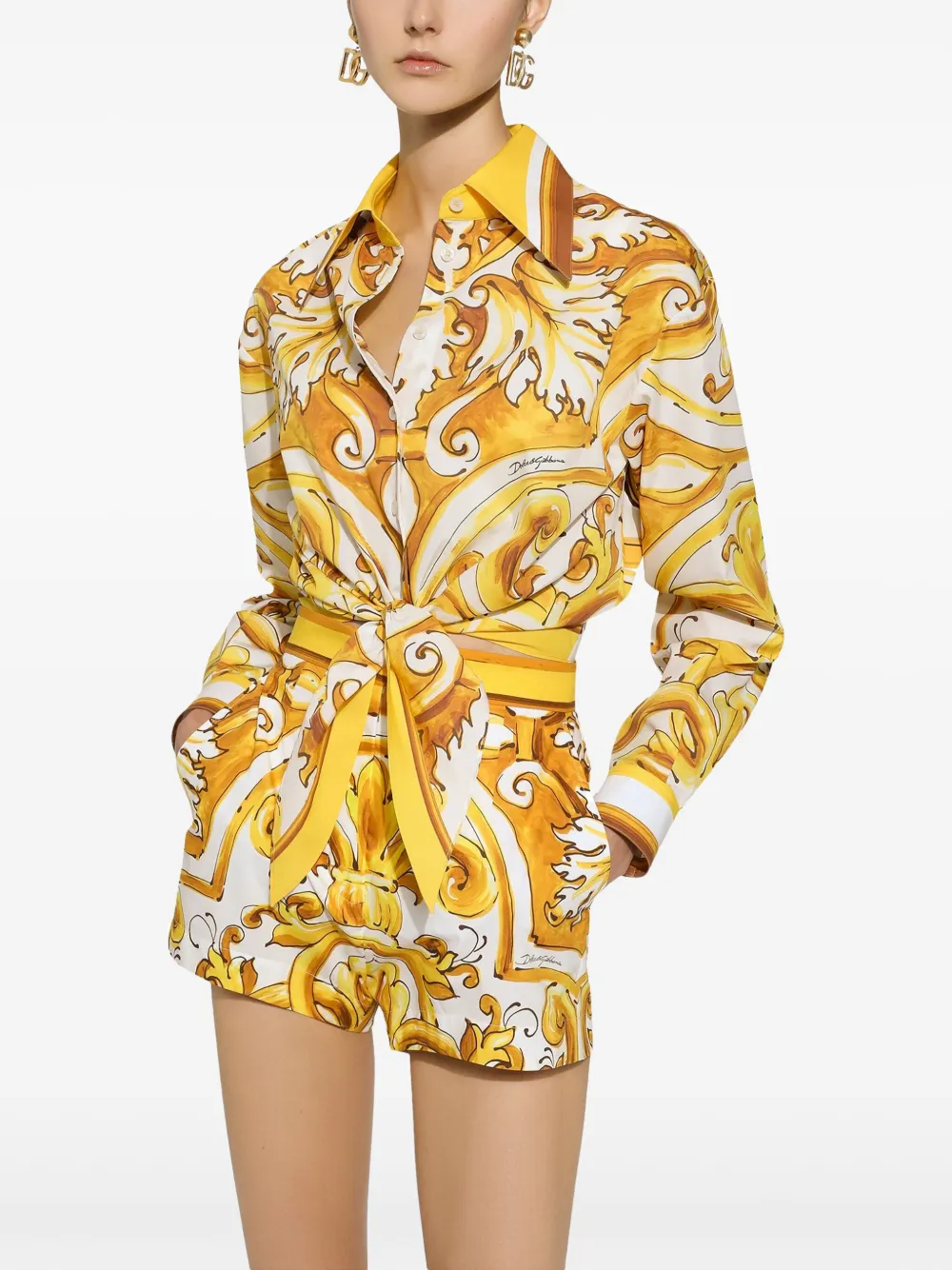 Dolce & Gabbana Blouse met print Geel