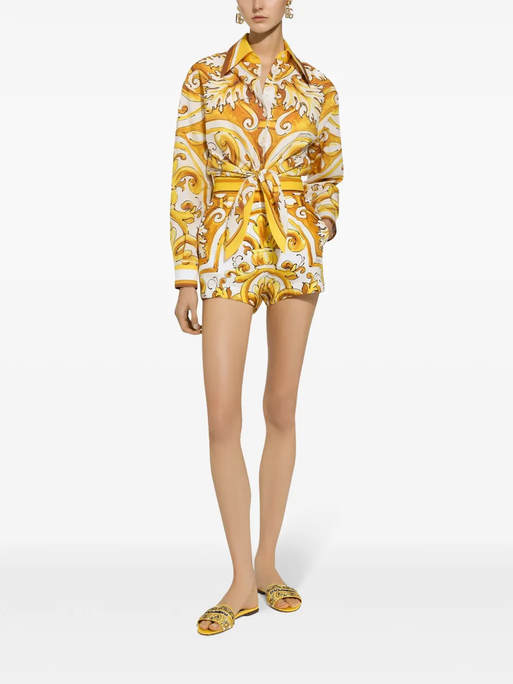 Dolce & Gabbana Blouse met print Geel
