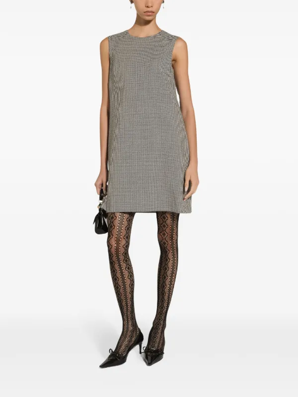 Dolce & Gabbana houndstooth-pattern Wool Dress | Brown | FARFETCH