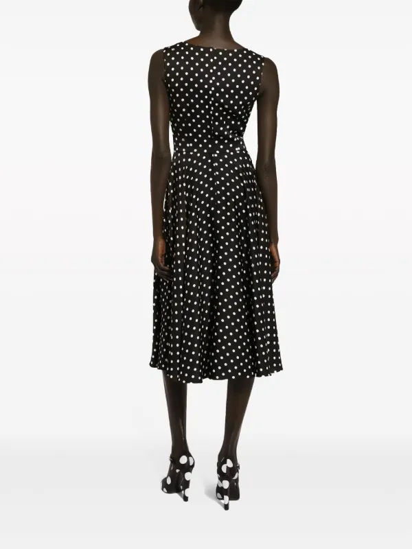 Dolce & Gabbana polka-dot Midi Dress | Black | FARFETCH