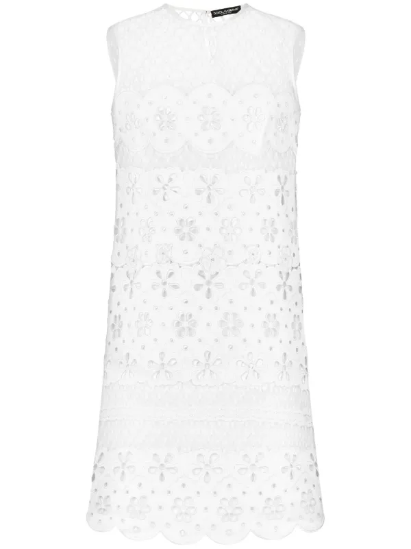 Dolce & Gabbana Short Cotton Dress with Cut-Out Detailing