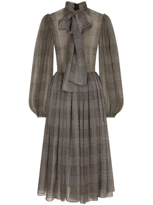 check grey dress Miyori Square Neck Mini Dress in Grey Check