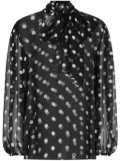 Dolce & Gabbana polka-dot print pussy-bow shirt - Black