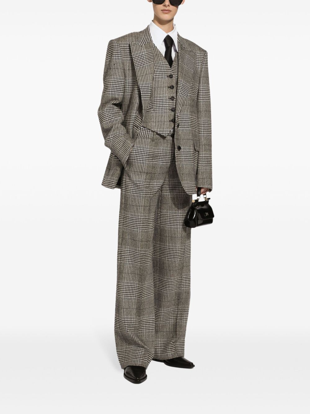 Shop Dolce & Gabbana Tartan Waistcoat In Grey