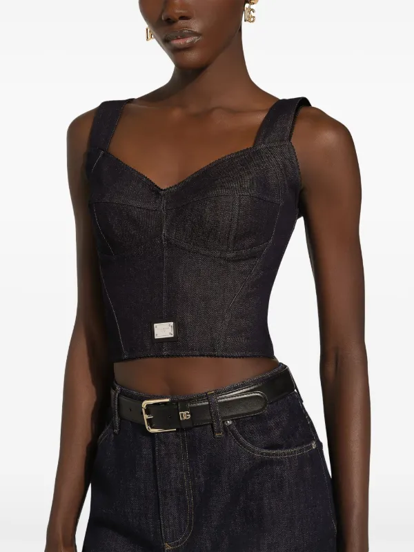 Dolce & Gabbana デニム コルセットトップ | ブラック | FARFETCH JP
