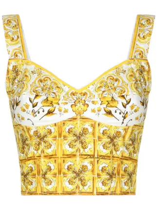 ●Dolce&Gabbana●マジョリカ プリント コルセット ドレス Dolce & Gabbana ドルチェ＆ガッバーナ マジョリカ ドレス