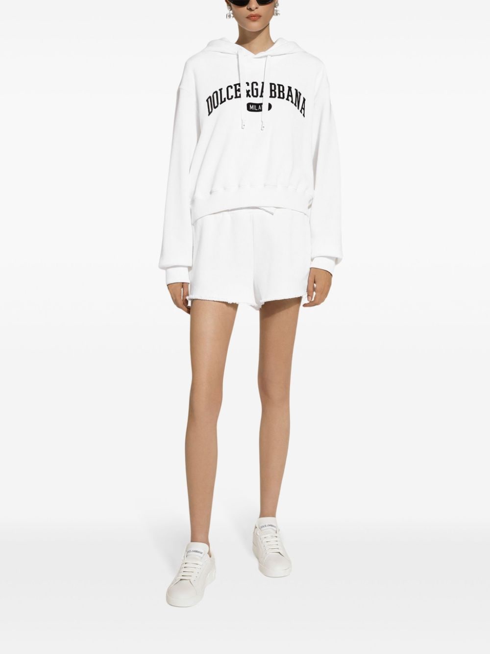 Shop Dolce & Gabbana Logo-print Hoodie In White