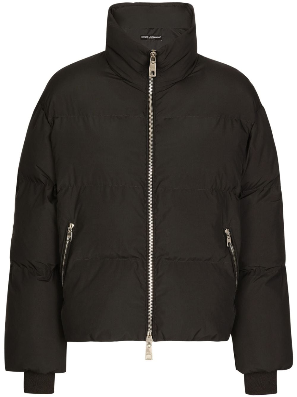 Shop Dolce & Gabbana Zip-up Puffer Jacket In Black