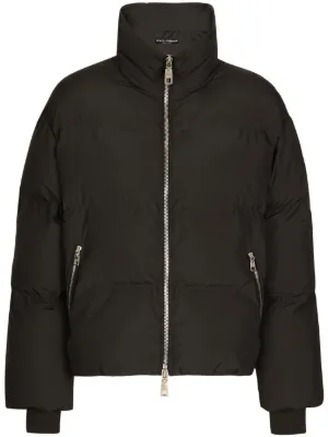 ダウンジャケット・コート DOLCE  GABBANA Women Outer F9P48T GDCL4 0000 Black Padded satin jacquard down jacket with all-over DG logo in