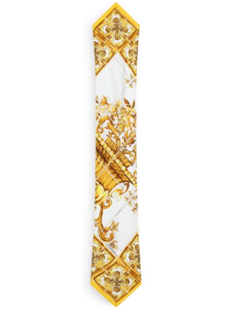 Dolce & Gabbana Azulejos giallo silk belt Women