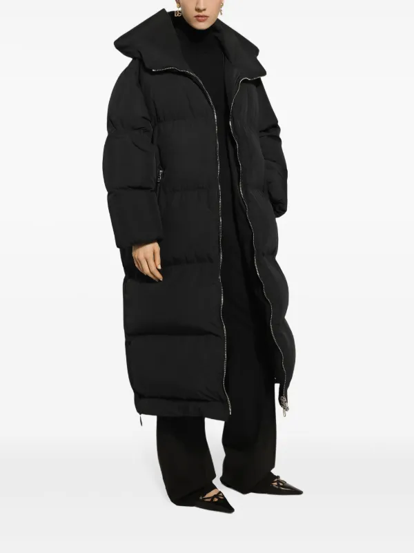 Dolce & Gabbana logo-plaque Padded Coat | Black | FARFETCH RO