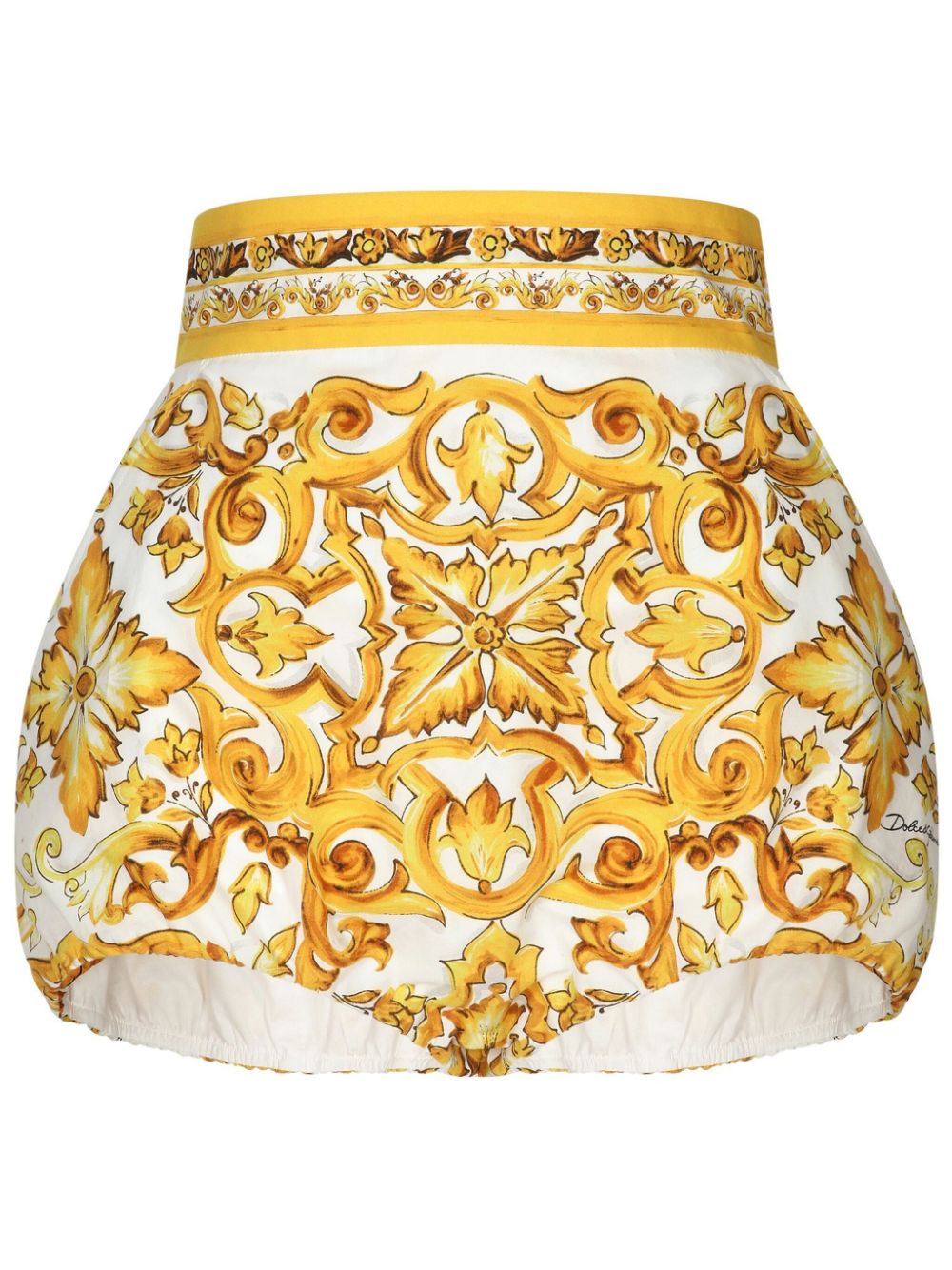 Dolce & Gabbana Majolica Print Shorts In Yellow