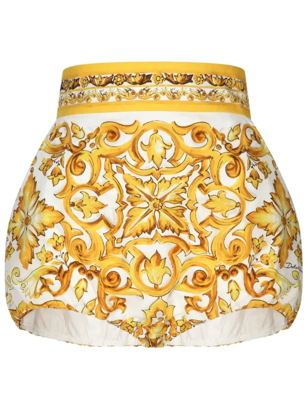新品★Dolce＆Gabbana★ロゴ ショートパンツ イエロー Dolce & Gabbana マジョリカ ショートパンツ | イエロー