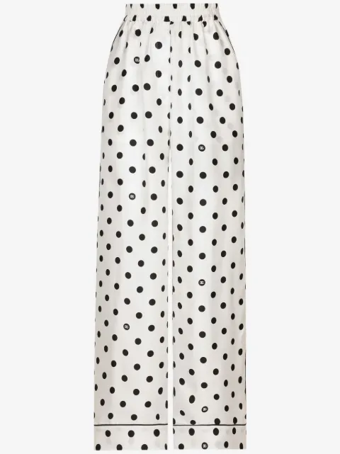 Dolce & Gabbana pantalones de pijama con lunares estampados