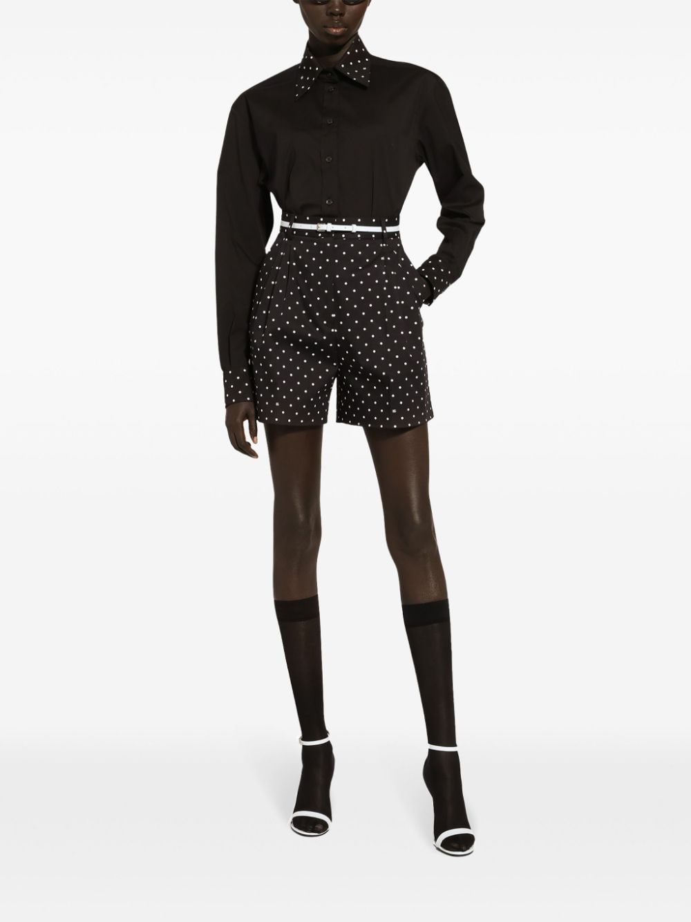 Dolce & Gabbana Shorts met stippen - Zwart