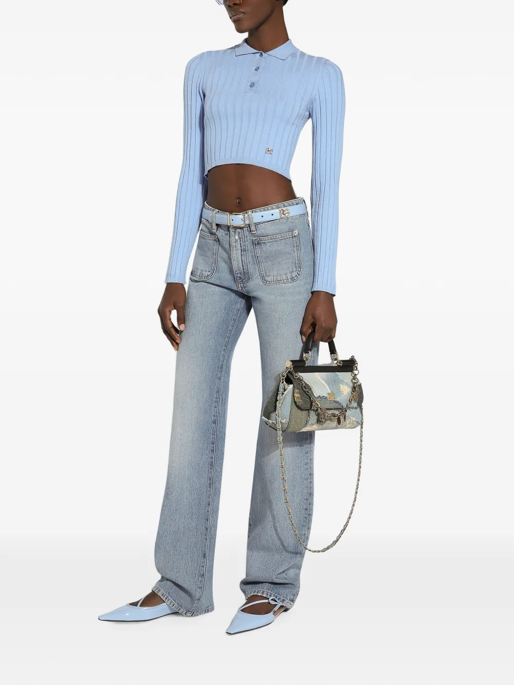 Dolce & Gabbana Jeans met opgestikte zakken en toelopende pijpen Blauw
